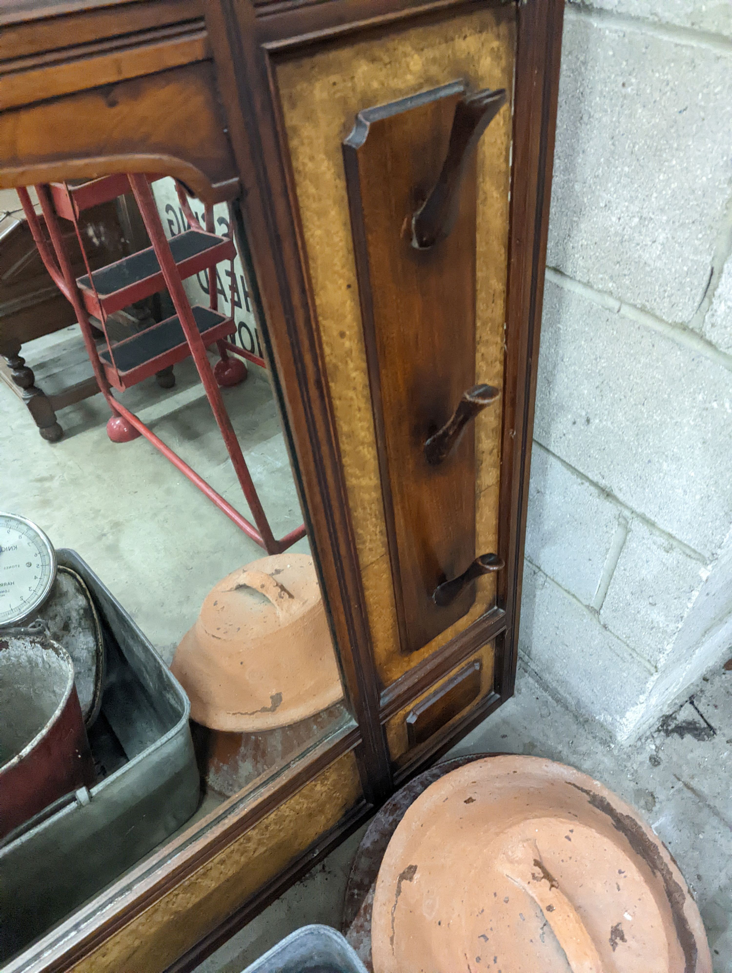 A 19th century Continental mahogany mirrored hall stand, width 107cm, height 135cm